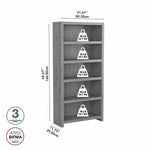 Bush Business Furniture Echo 5 Shelf Bookcase, Modern Gray (KI60404-03)