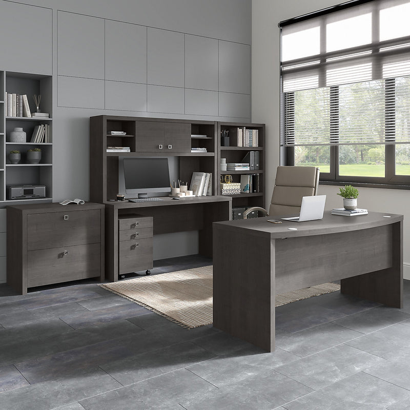 Bush Business Furniture Echo 5 Shelf Bookcase, Charcoal Maple (KI60304-03)