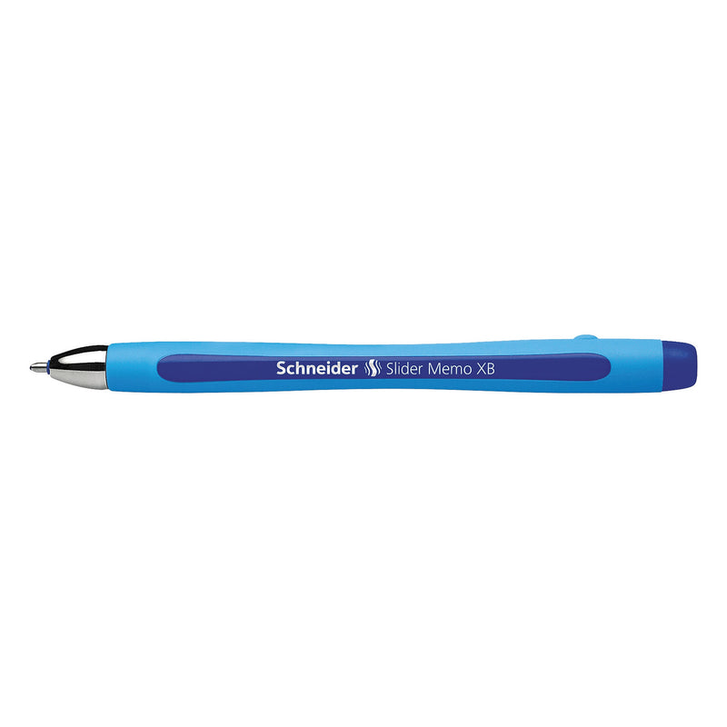 Schneider Slider Memo Ballpoint Pen, Extra Broad Point, Blue Ink, 10/Box (150203)