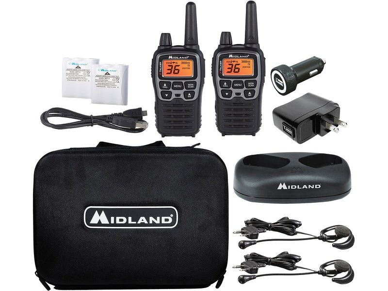 MIDLAND RADIO X-Talker Two Way Radio, Black/Gray, 2/Pair (T77VP5)
