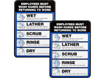Excello Global Products Employees Must Wash Hands Indoor Wall Sign, 5" x 7", Multicolor, 2/Pack (EGP-HD-0171-S)
