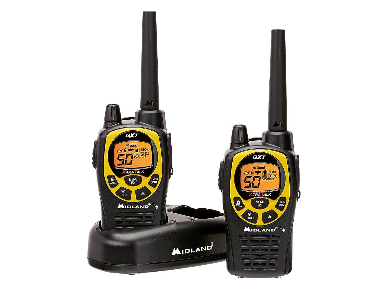 MIDLAND RADIO GXT Two Way Radio, Black/Yellow, 2/Pair (GXT1030VP4)