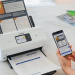 Brother ADS3300W Wireless Duplex Document Scanner, White/Black