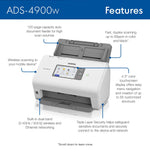 Brother ADS-4900W Duplex Document Scanner, White/Black