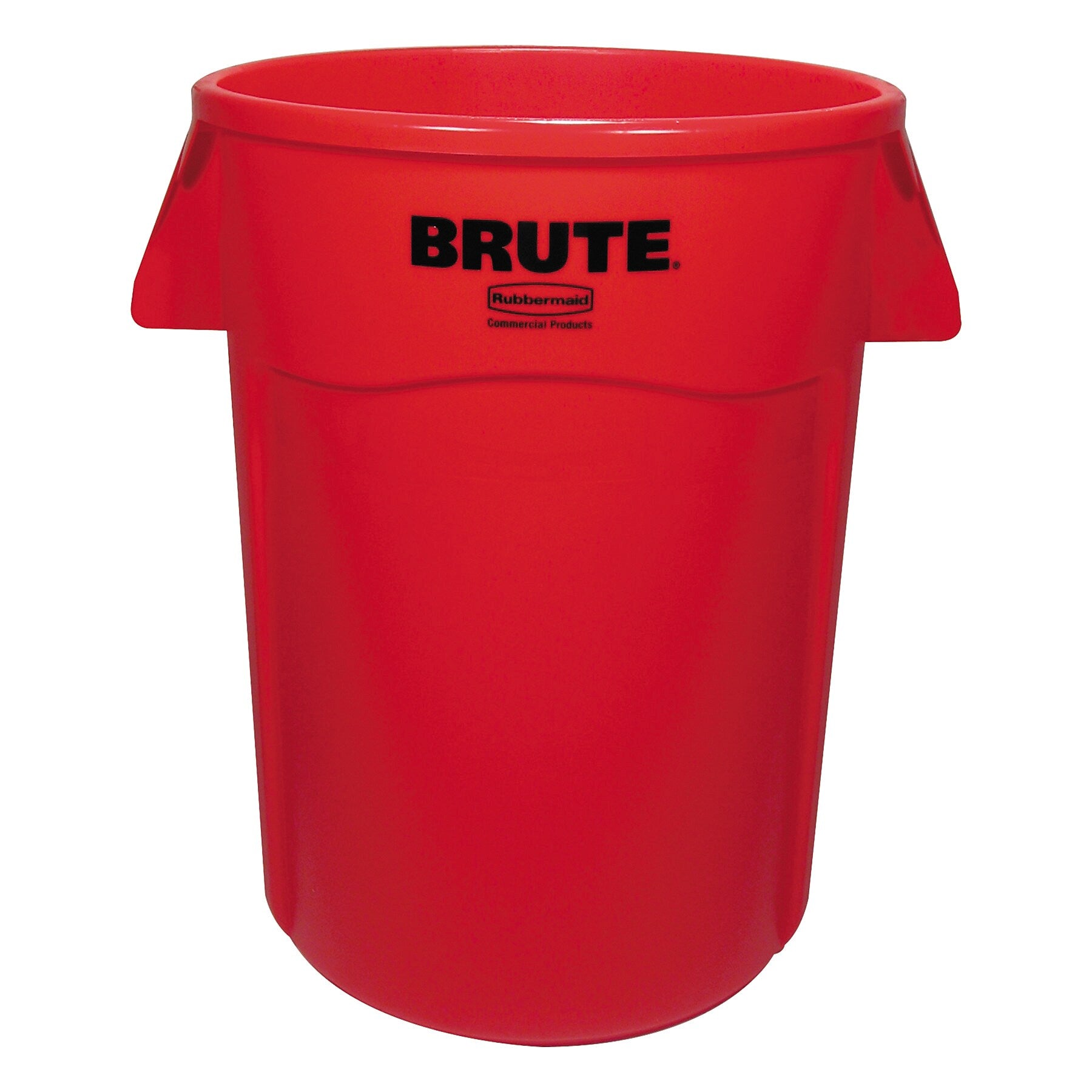Rubbermaid® Commercial Brute Vented Trash Receptacle, Round, 44 gal, Red (FG264360RED)