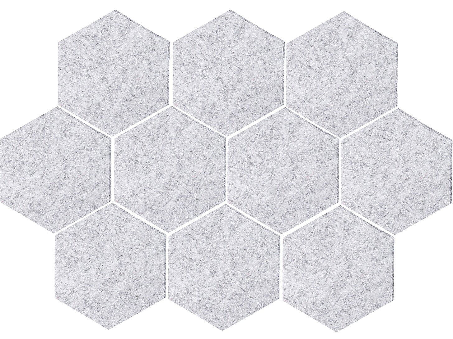 Versare SoundSorb Wall-Mounted Acoustic Hexagon, 12"H x 12"W, Marble Gray, 10/Pack (7825081)