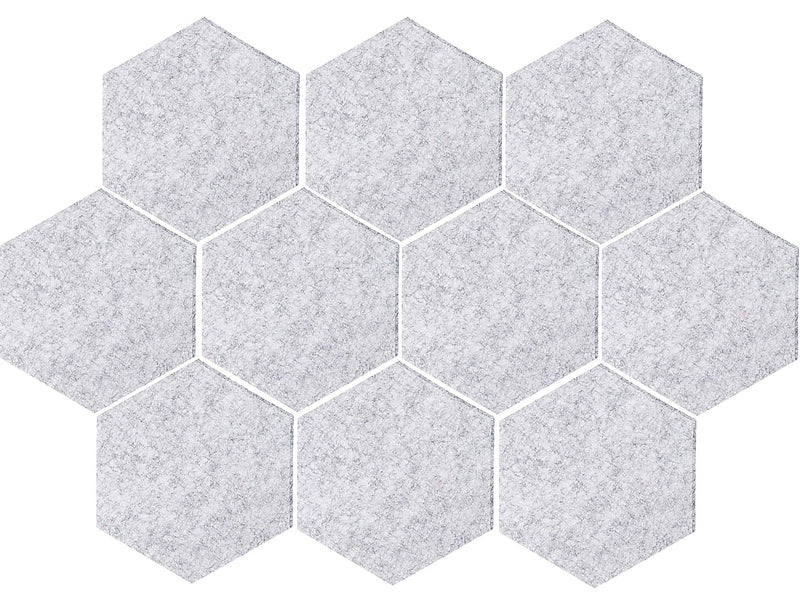 Versare SoundSorb Wall-Mounted Acoustic Hexagon, 12"H x 12"W, Marble Gray, 10/Pack (7825081)
