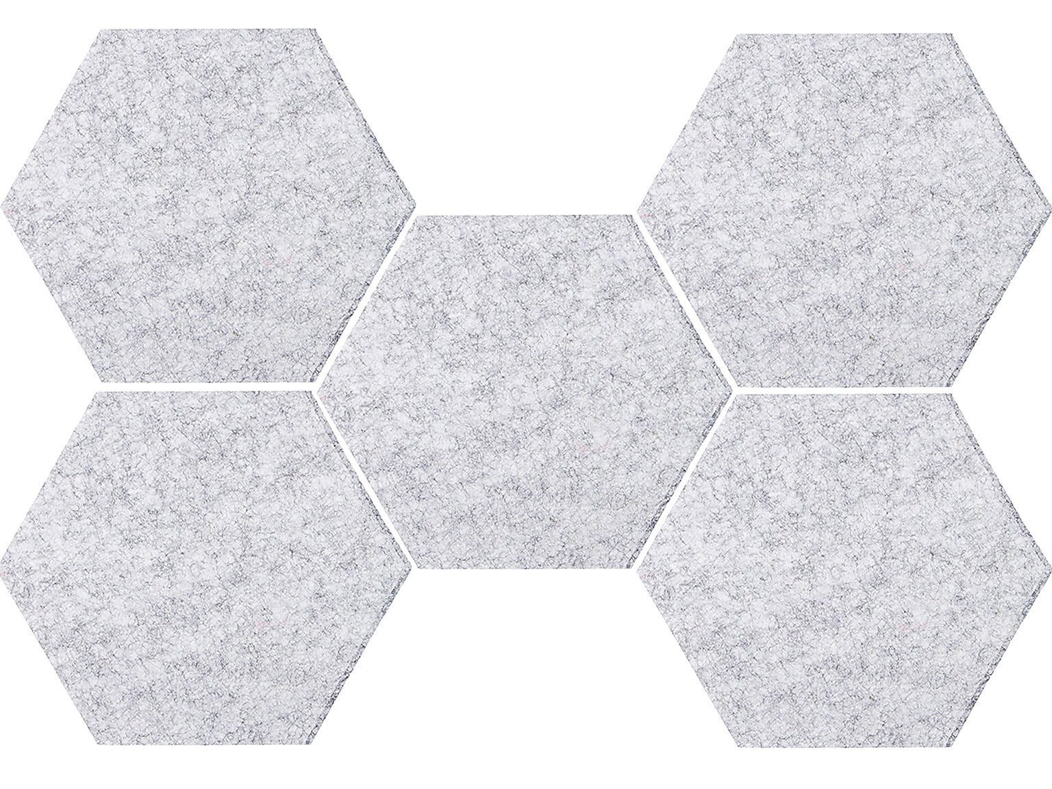 Versare SoundSorb Wall-Mounted Acoustic Hexagon, 12"H x 12"W, Marble Gray, 5/Pack (7825080)