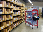 Rubbermaid 3-Shelf Metal Tote Picking Cart, Red (2144269)