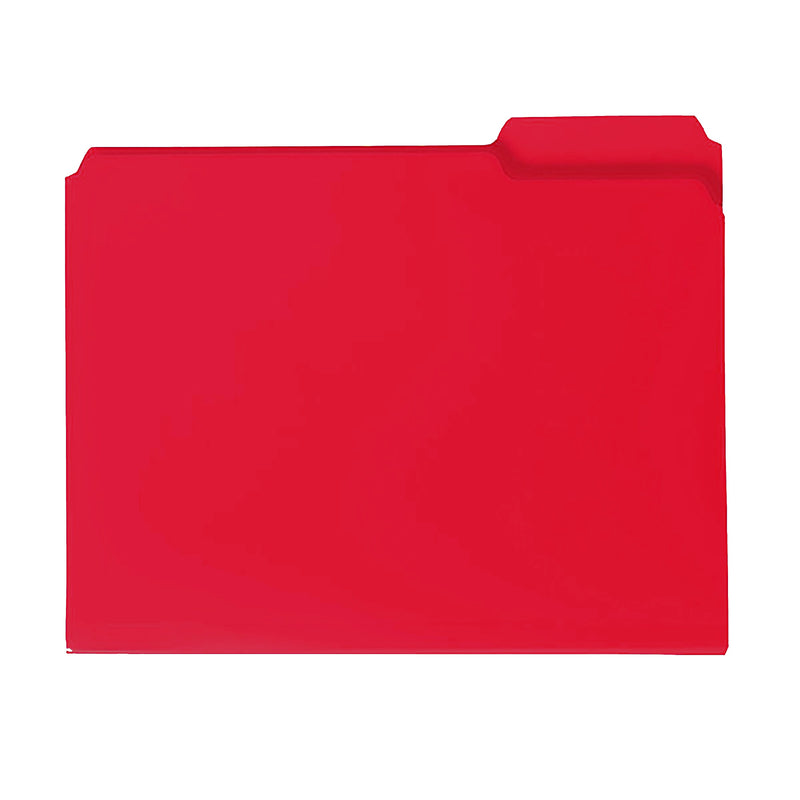 Smead Poly File Folder, 1/3-Cut- Tab Letter Size, Red, 24 per Bx (10501)
