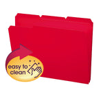 Smead Poly File Folder, 1/3-Cut- Tab Letter Size, Red, 24 per Bx (10501)