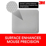 3M™ Precise™ Foam Non-Skid Mouse Pad, White Bitmap (MP114-BSD1)