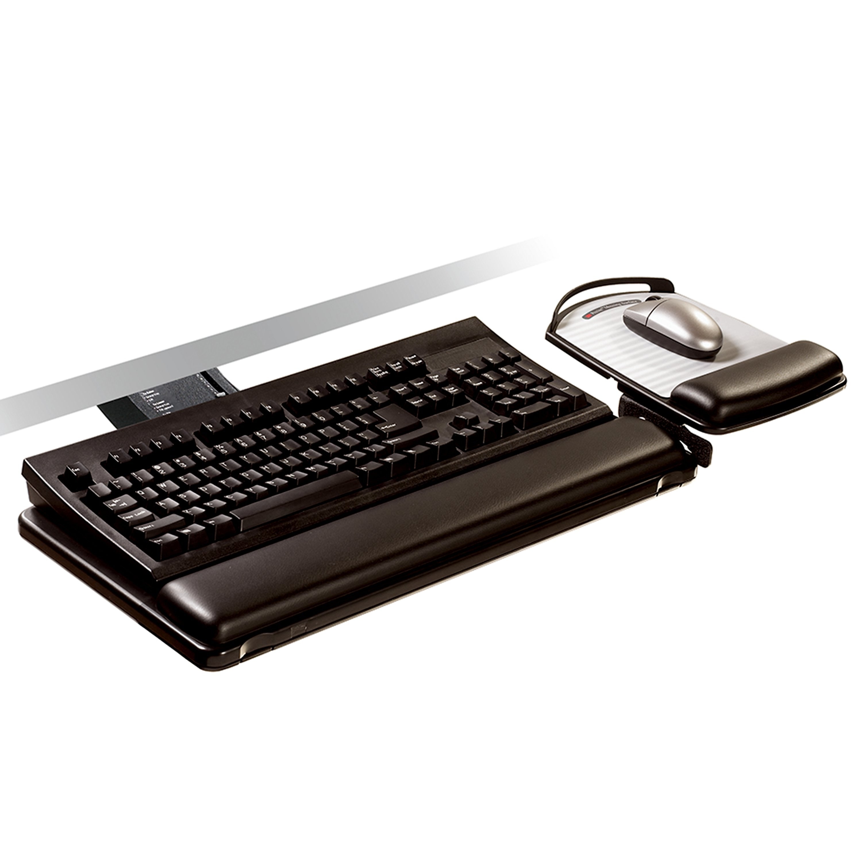 3M™ Sit/Stand Easy Adjust Keyboard Tray with Adjustable Keyboard and Mouse Platform, 23" Track (AKT180LE)