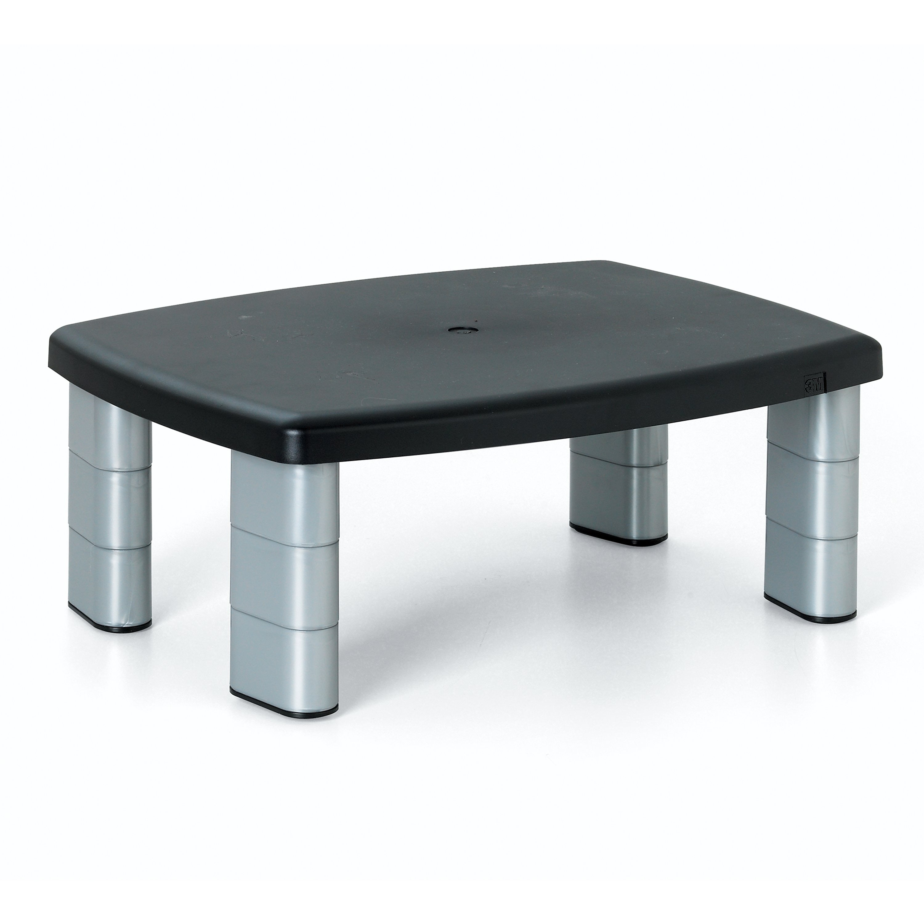 3M Adjustable Monitor Stand, Up to 21" Monitor, Black/Silver (MS80B)
