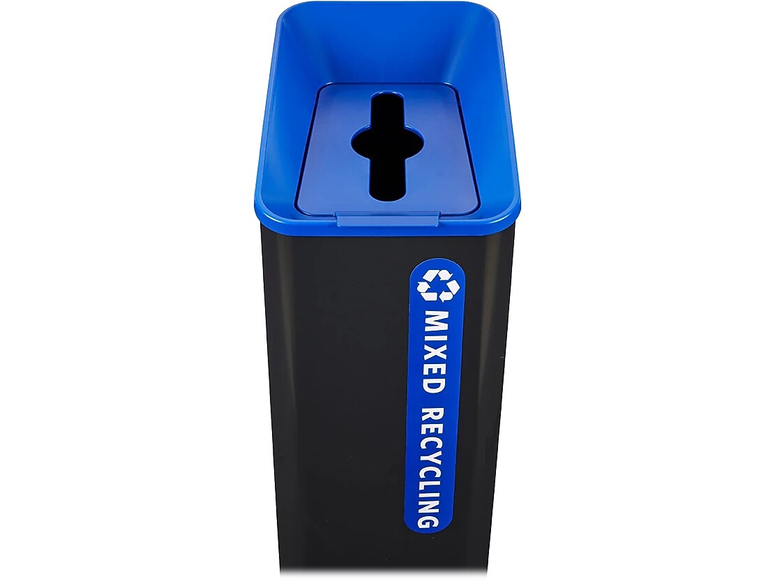 Rubbermaid Sustain Recycling Station, 15 Gallon, Black/Blue (2078994)