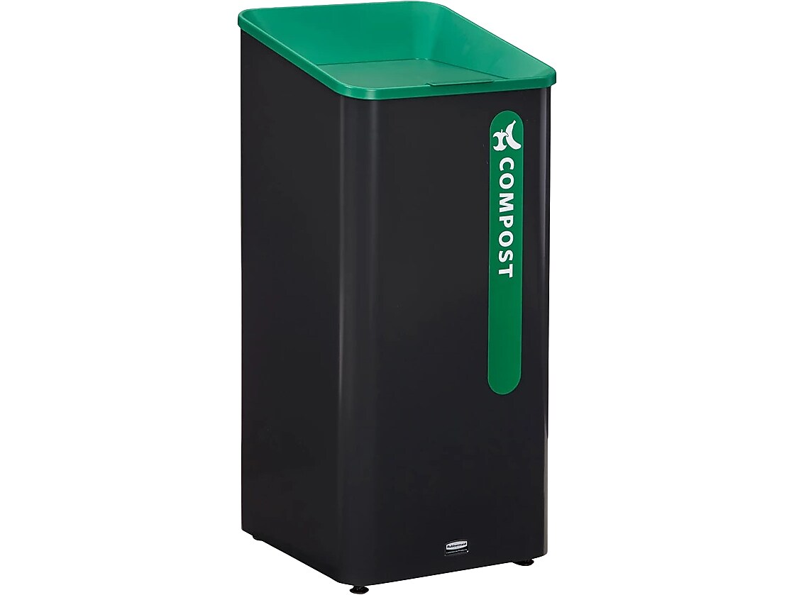 Rubbermaid Sustain Recycling Station, 23 Gallon, Black/Green (2078992)