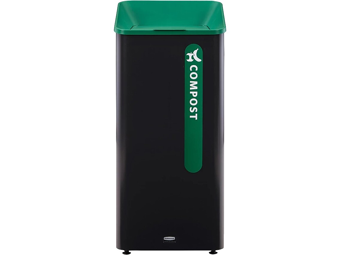 Rubbermaid Sustain Recycling Station, 23 Gallon, Black/Green (2078992)