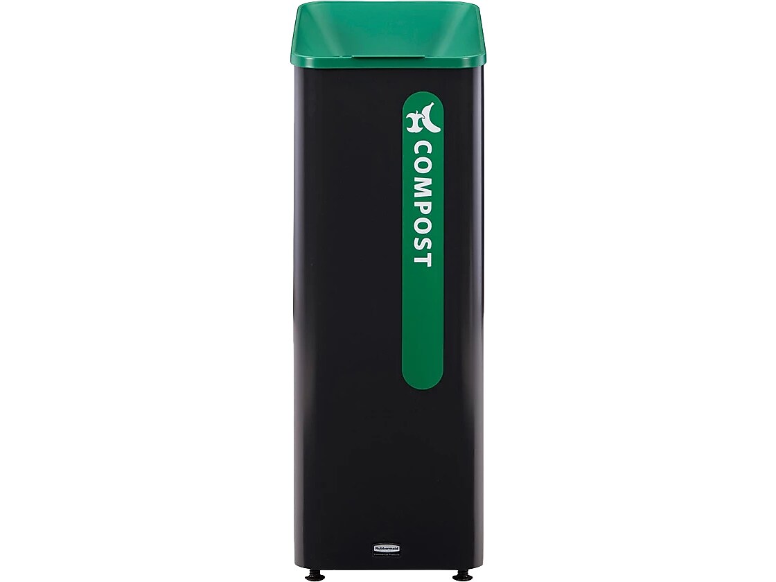 Rubbermaid Sustain Recycling Station, 15 Gallon, Black/Green (2078991)