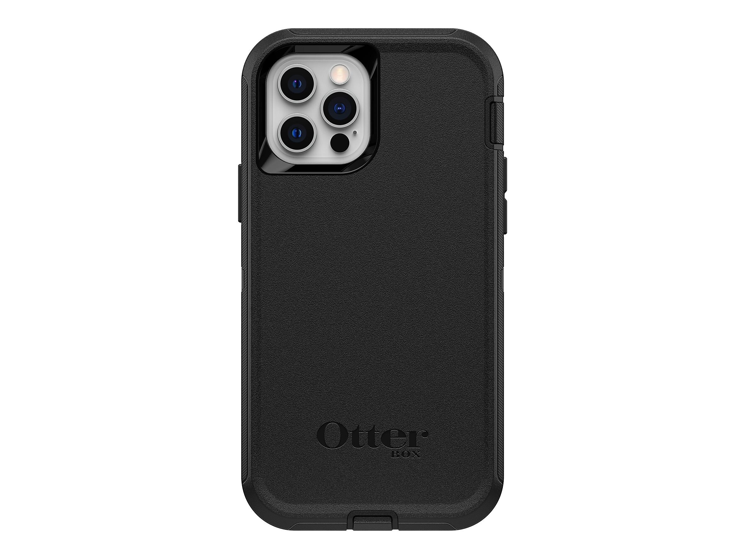 OtterBox Defender Series Rugged Case for iPhone 12/12 Pro, Shock Absorbing, Black (77-65401)