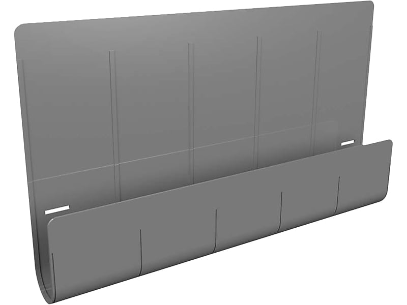 Deflect-O Oasis 16.35" x 24" Standing Desk Privacy Panel Organizer, Gray, 4/Pack (400005X)