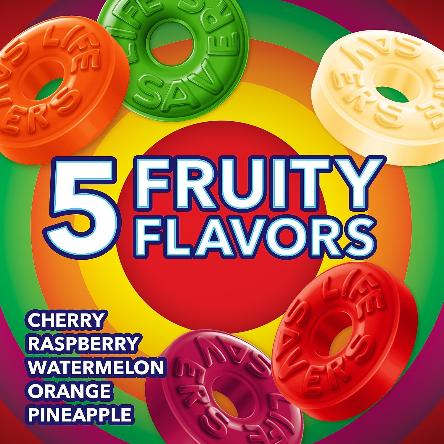 LIFE SAVERS 5 Flavors Hard Bulk Candy, Party Size, 50 oz. (WMW28098)