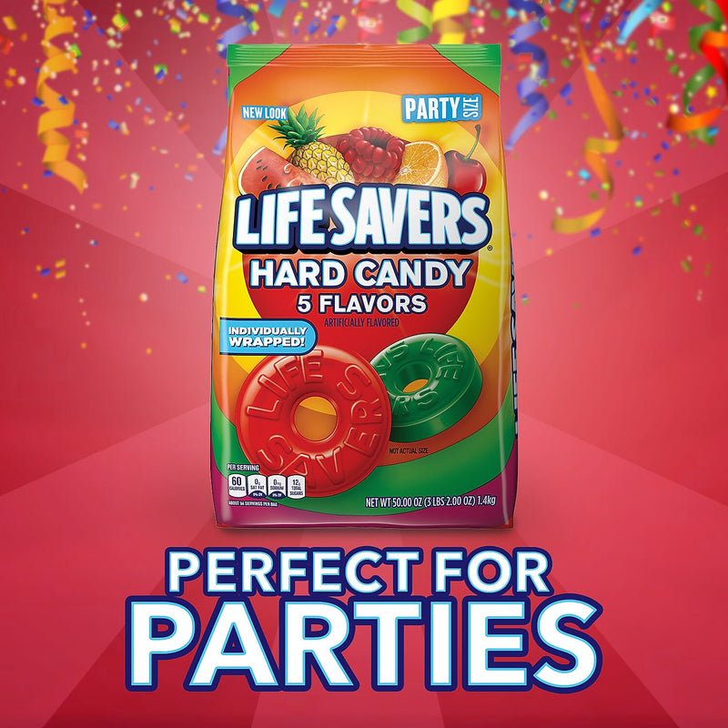 LIFE SAVERS 5 Flavors Hard Bulk Candy, Party Size, 50 oz. (WMW28098)