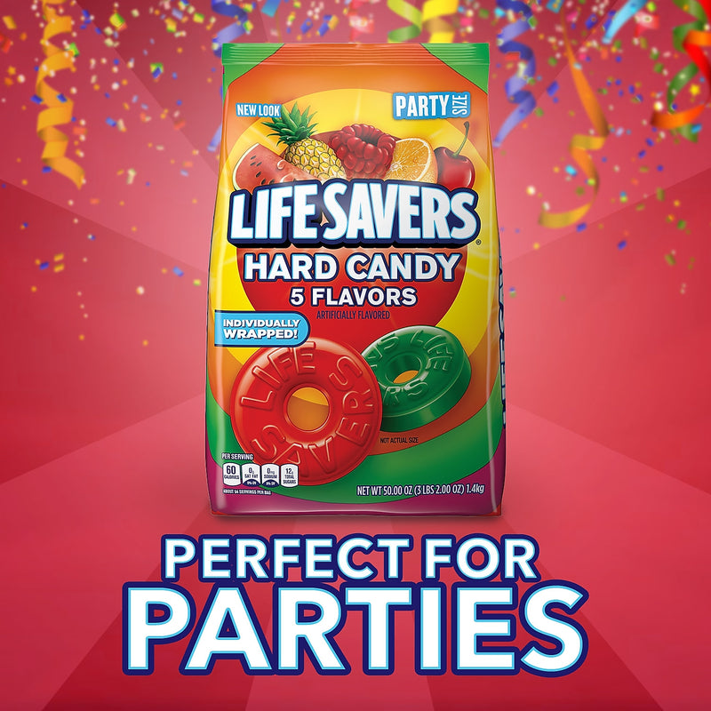 LIFE SAVERS 5 Flavors Hard Bulk Candy, Party Size, 50 oz. (WMW28098)