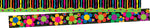 Barker Creek Double-Sided Border, 35" x 3", Neon Stripes & Flowers, 12/Pack (LL946)