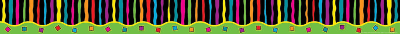 Barker Creek Double-Sided Border, 35" x 3", Neon Stripes & Flowers, 12/Pack (LL946)