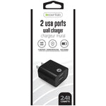 iEssentials Dual USB Wall Charger, 2.4-Amp, Black, (IEN-AC22A-BK)