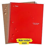 Five Star 1-Subject Notebooks, 8" x 10.5", Wide Ruled, 100 Sheets, Each (05238/07635)