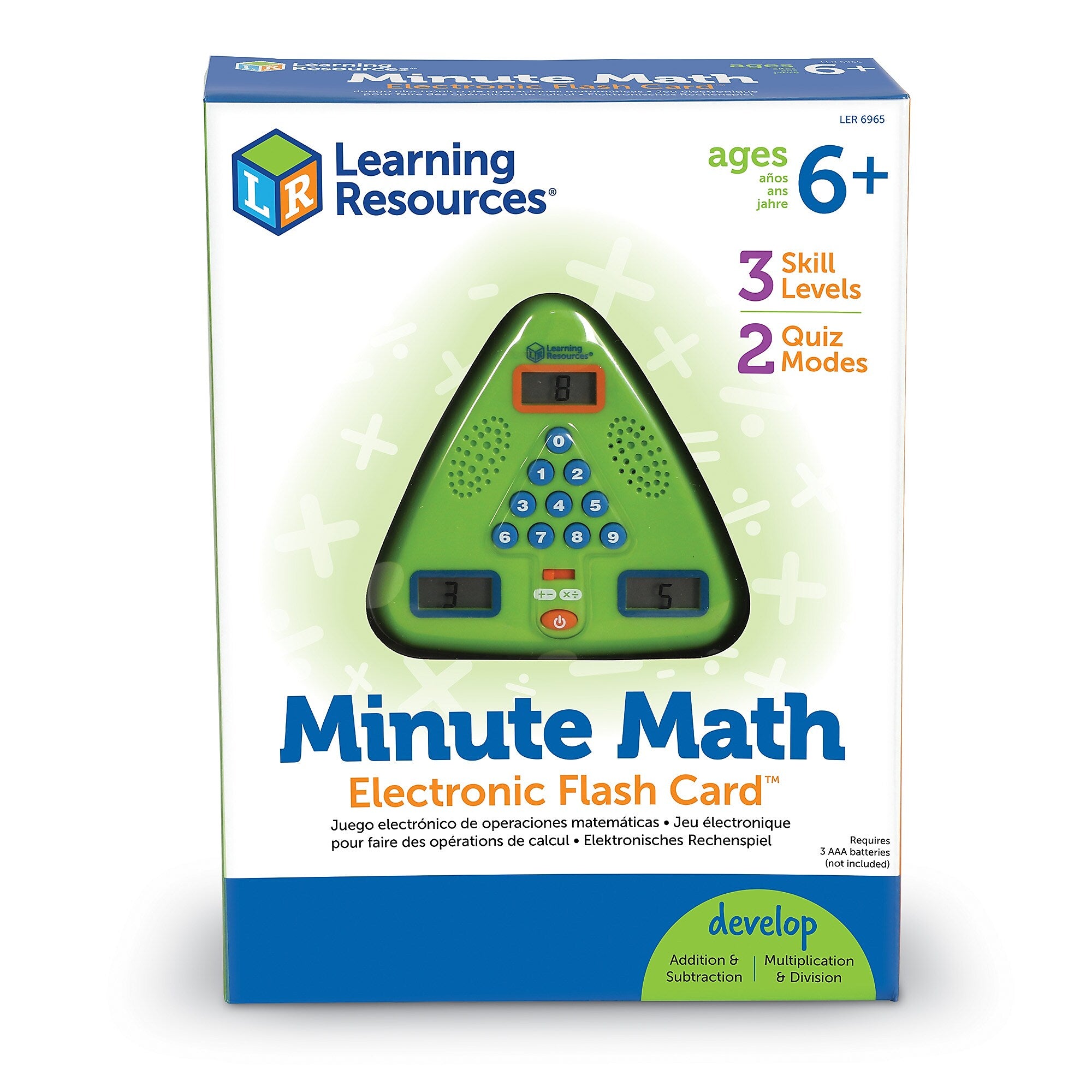 Learning Resources Minute Math Electronic Flash Card, Grade 1 - 3 (LER6965)