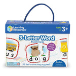 Learning Resources 3-Letter Word Puzzle Cards Self Correcting Puzzles Manipulative (LER6088)