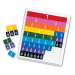 Learning Resources Rainbow Fraction Tiles Early Math Skills Manipulative, Assorted Colors, 54 Pieces/Set (LER0615)