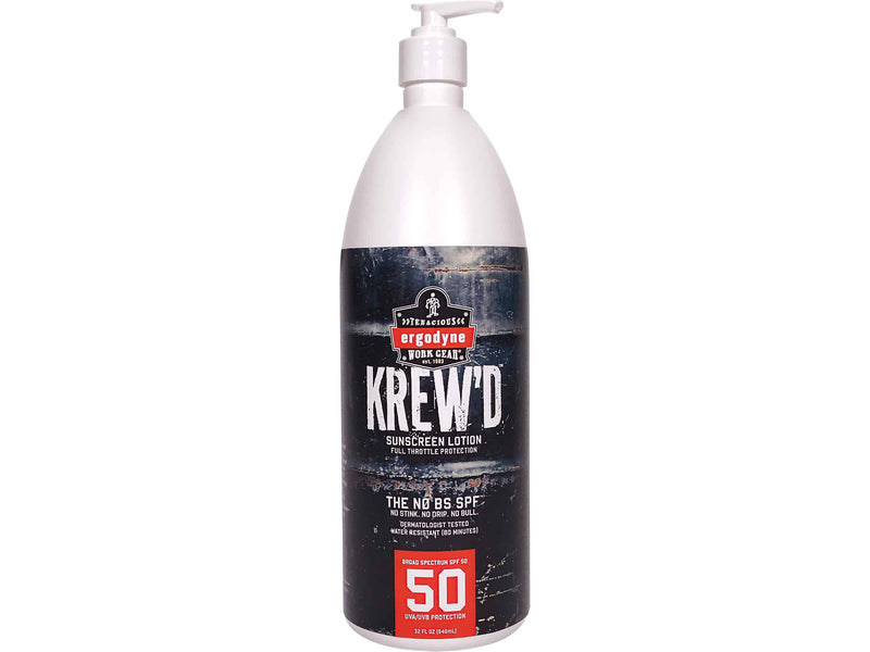 Ergodyne KREW'D Sunscreen Lotion, SPF 50, 32 Oz. (16635)