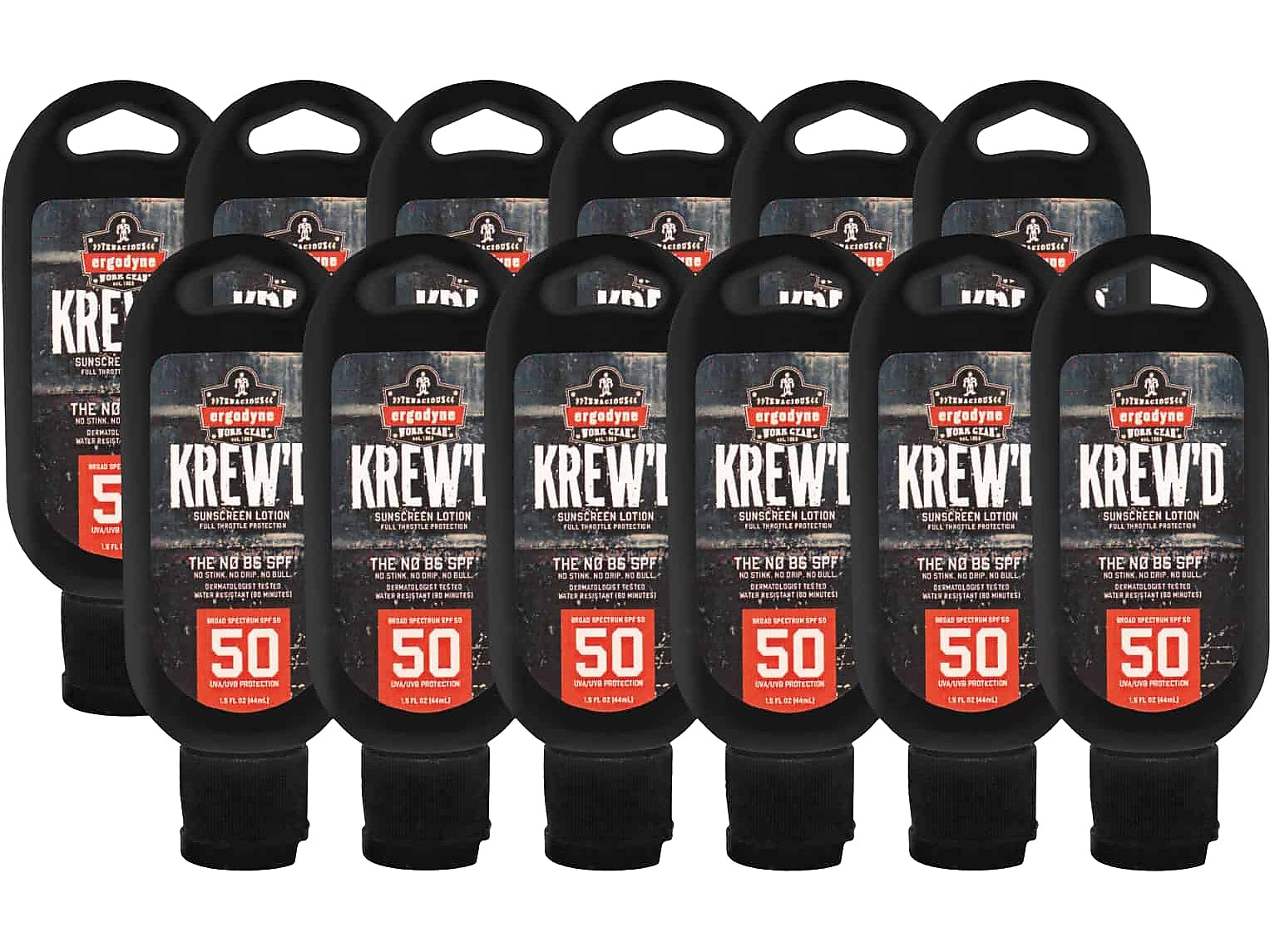 Ergodyne KREW'D Sunscreen Lotion, SPF 50, 1.5 Oz., 12/Pack (16632)
