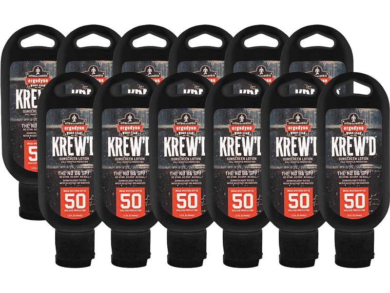 Ergodyne KREW'D Sunscreen Lotion, SPF 50, 1.5 Oz., 12/Pack (16632)