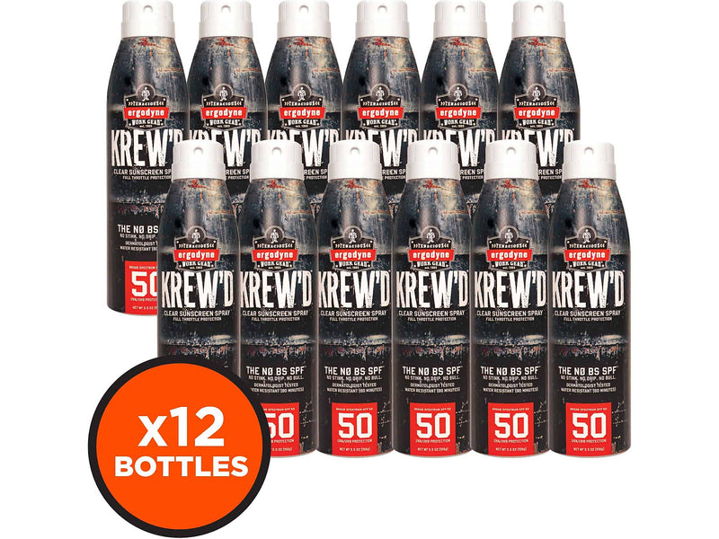 Ergodyne KREW'D Sunscreen Spray, SPF 50, 5.5 Oz., 12/Pack (16639)