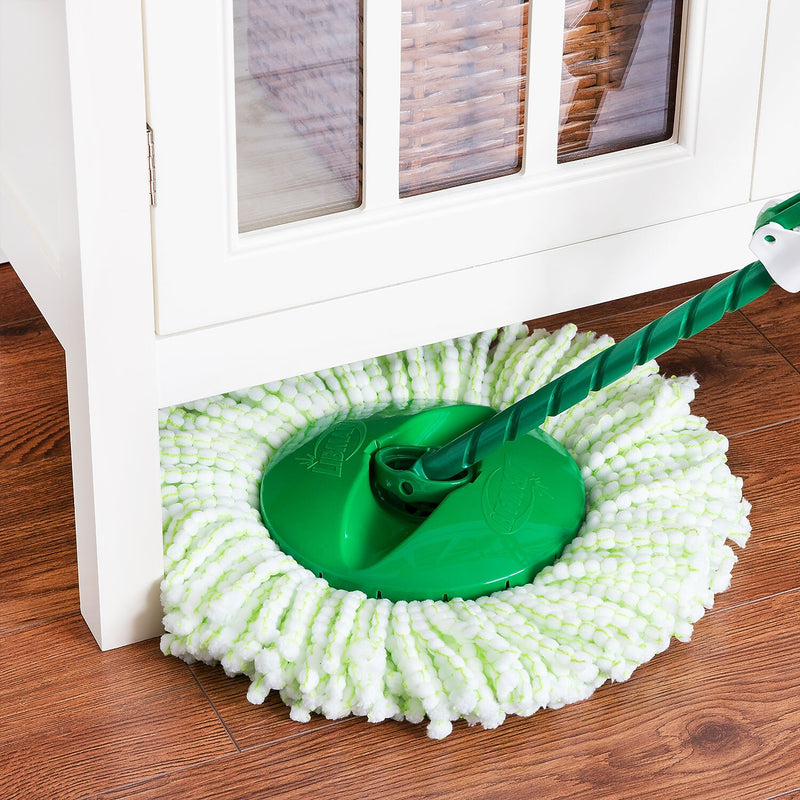 Libman Tornado Microfiber Spin Mop Head, Green/White, 4/Carton (1284004)