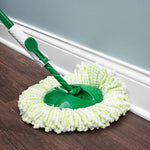 Libman Tornado Microfiber Spin Mop Head, Green/White, 4/Carton (1284004)
