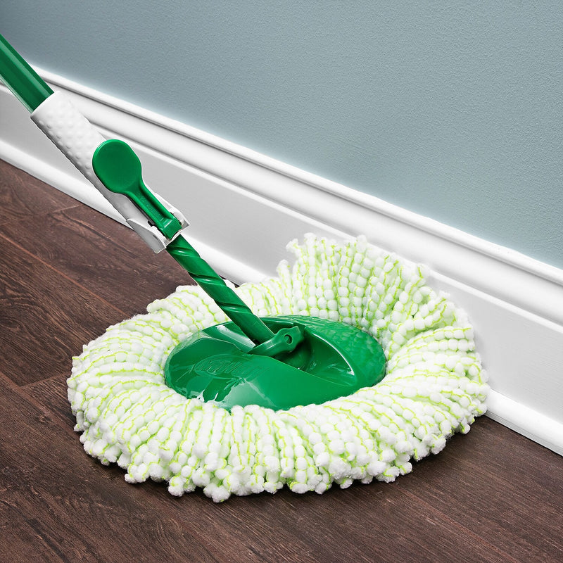 Libman Tornado Microfiber Spin Mop Head, Green/White, 4/Carton (1284004)