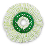Libman Tornado Microfiber Spin Mop Head, Green/White, 4/Carton (1284004)