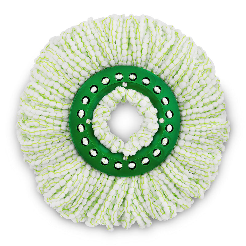 Libman Tornado Microfiber Spin Mop Head, Green/White, 4/Carton (1284004)