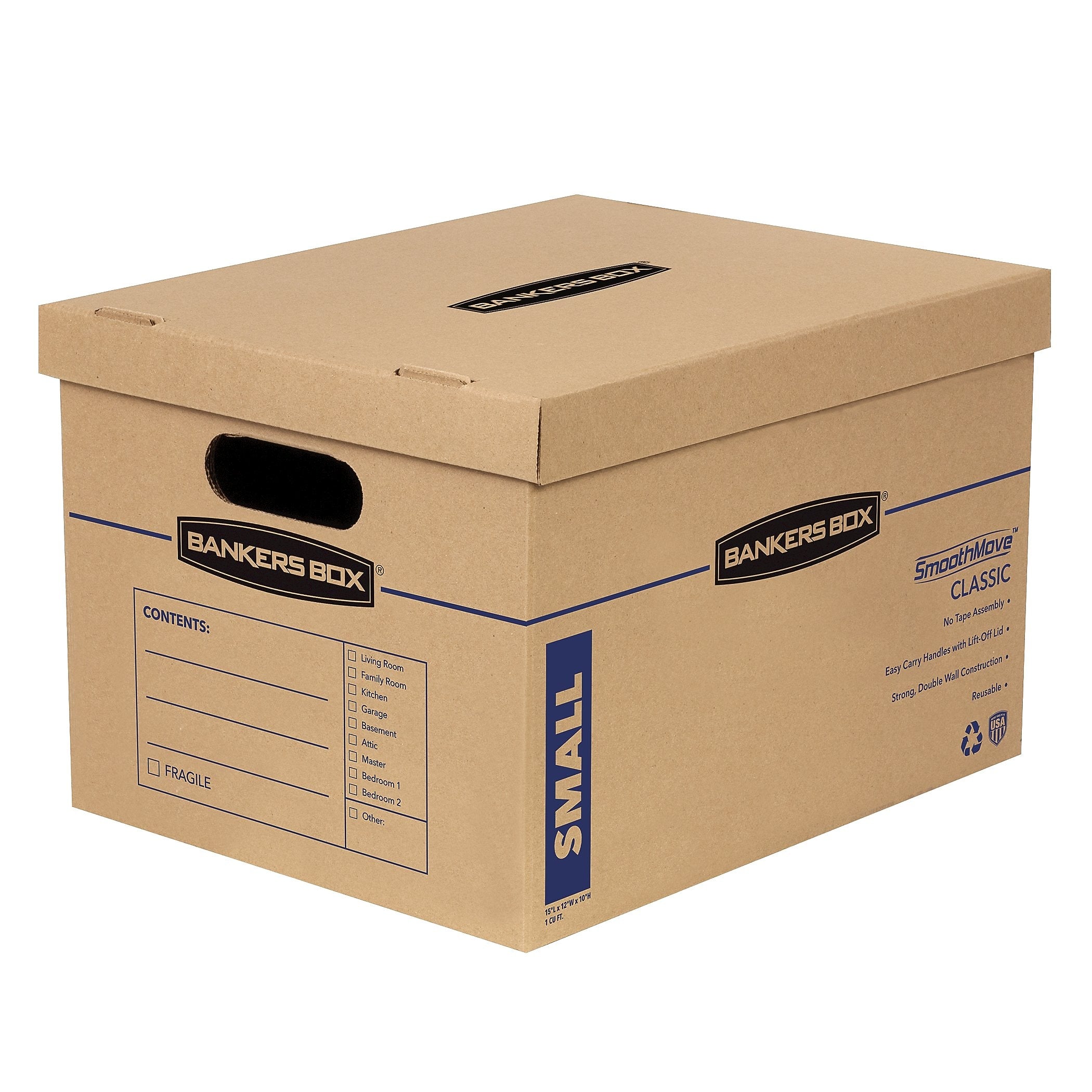 Bankers Box® Stor/File 4.125" x 9.25" Moving Box, White/Blue, 20/Carton (FEL7714210)
