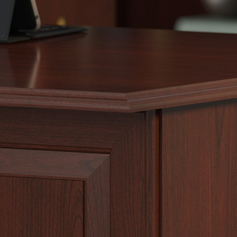 Bush Furniture Saratoga 66"W L Shaped Computer Desk with Drawers, Harvest Cherry (EX45670-03K)
