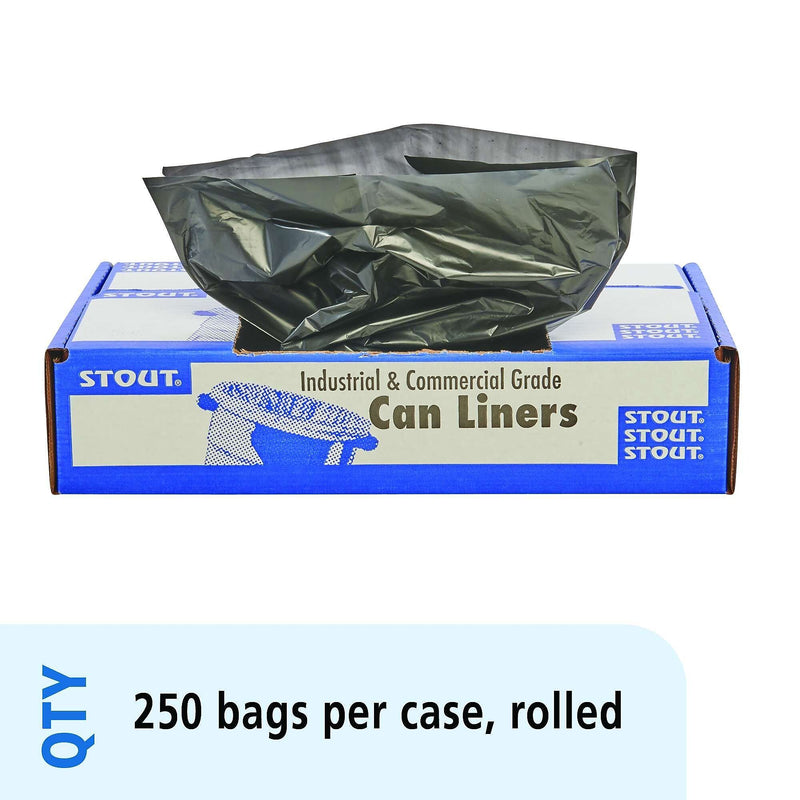 AbilityOne Envision 7-10 Gallon Industrial Trash Bag, 24" x 24", Low Density, 1 mil, Brown/Black, 250 Bags/Box (TRC2424)