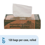AbilityOne Controlled Life Cycle 13 Gallon Industrial Trash Bag, 30" x 24", Low Density, 0.7 mil, White, 120 Bags/BX (DGB13M120)