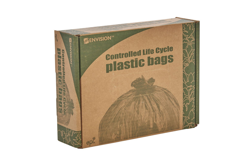 AbilityOne Controlled Life Cycle 13 Gallon Industrial Trash Bag, 30" x 24", Low Density, 0.7 mil, White, 120 Bags/BX (DGB13M120)