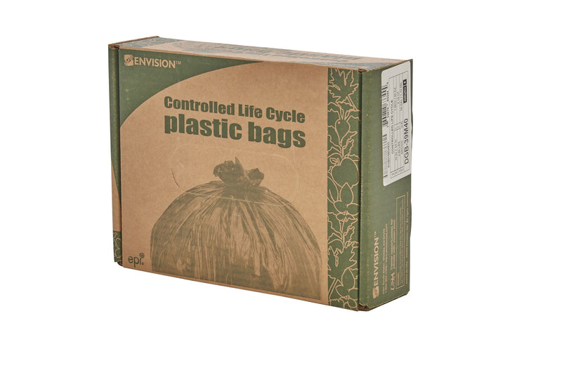 AbilityOne Controlled Life Cycle 13 Gallon Industrial Trash Bag, 30" x 24", Low Density, 0.7 mil, White, 120 Bags/BX (DGB13M120)