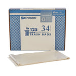 AbilityOne National Industries Plastic Bag, Heavy-Duty, 34 Gallon, Clear, 32" x 44", 125/Box
